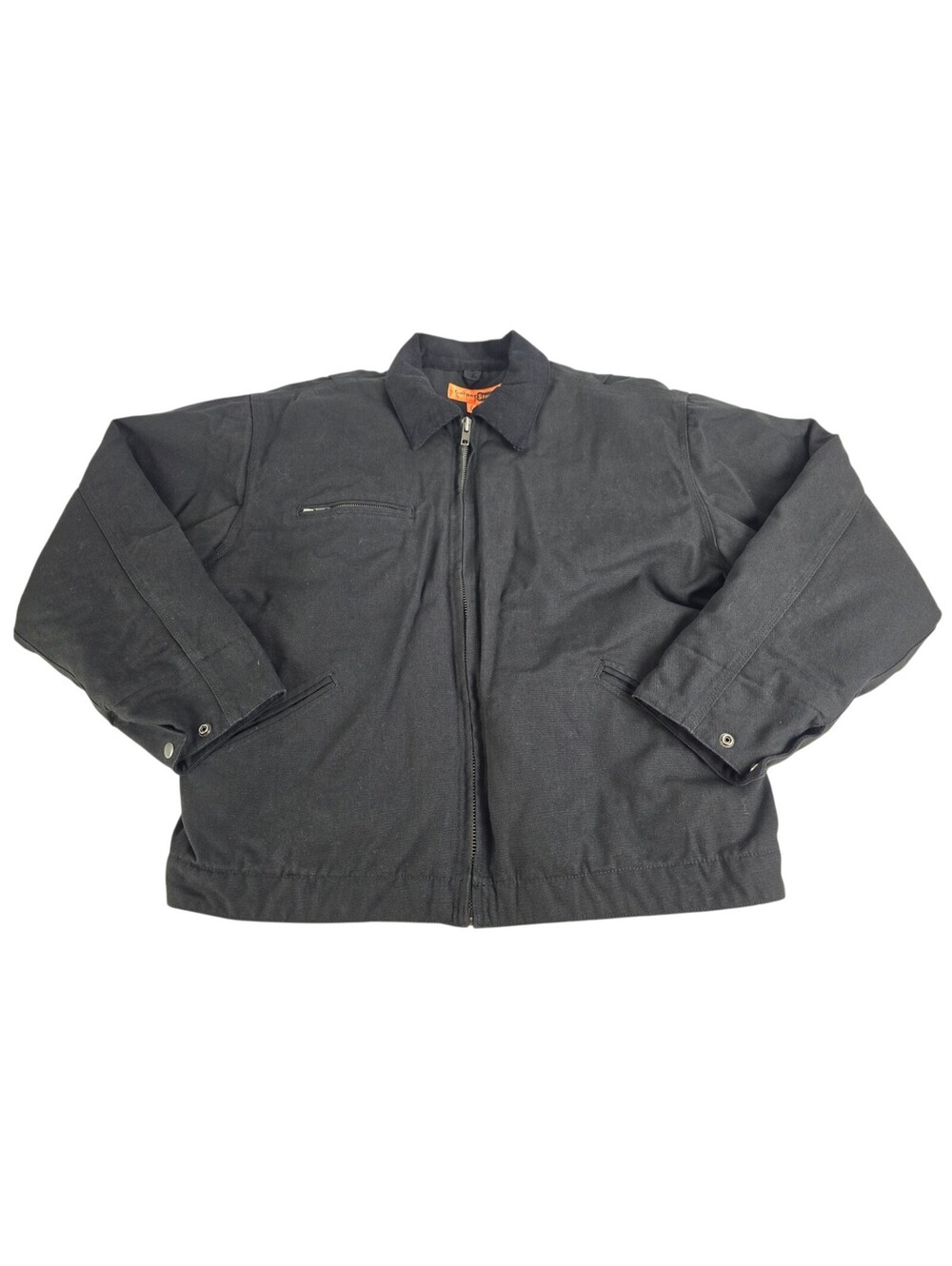 Corner Stone Duck Canvas Quilt Lined Full Zip Work Jacket Men's Size Large Black